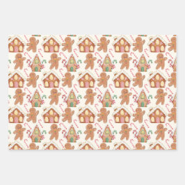 Gingerbread Kerstvakantie winterseizoen Inpakpapier Vel