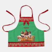 Gingerbread Keuken Jongen & Meisje Cookie Graphic Schort (Voorkant)