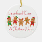 Gingerbread Kisses & Kerstwensen Keramisch Ornament (Voorkant)