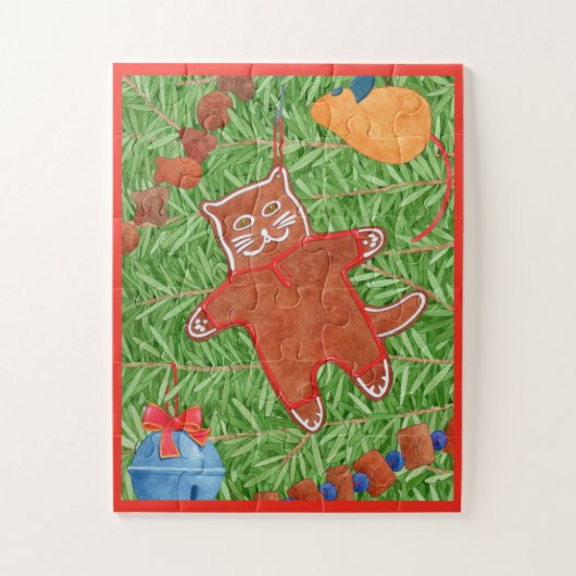 GINGERBREAD KITTY 11x14 Gros Pièces Puzzle (Vertical)