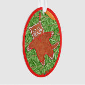 GINGERBREAD KITTY Acrylique Oval Ornement (devant)