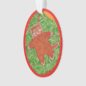 GINGERBREAD KITTY Acrylique Oval Ornement (devant)