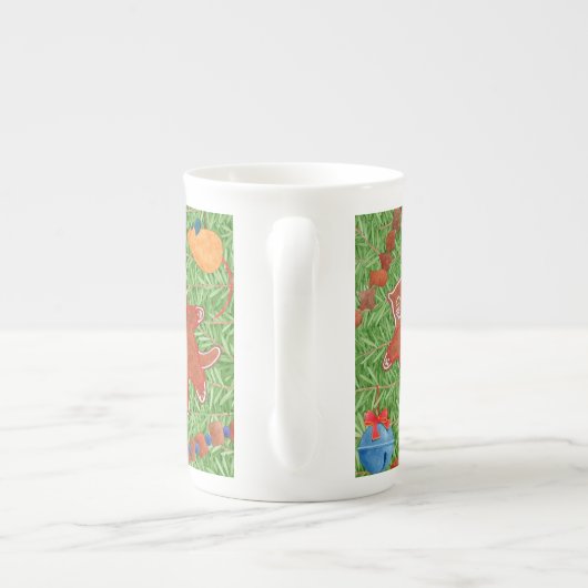 GINGERBREAD KITTY Bone China Mug (Dos)