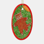 GINGERBREAD KITTY Céramique Oval Ornement (Droite)
