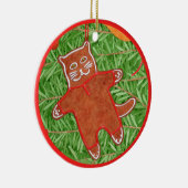 GINGERBREAD KITTY Cercle en céramique ornement (Droite)