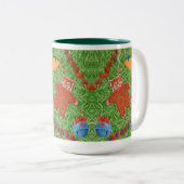 GINGERBREAD KITTY Grand Chasseur Vert Mug Deux Ton (Devant droit)