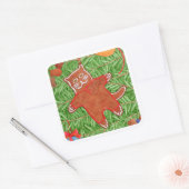 GINGERBREAD KITTY Grand Sticker Carré / Blanc (Enveloppe)