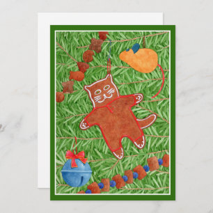 GINGERBREAD KITTY "Meowny Christmas" Carte verte 5