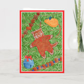 GINGERBREAD KITTY "Meowy Christmas" Carte / Rouge (Dos)
