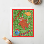 GINGERBREAD KITTY Meowy Noël 4.25x5.5 Carte II (Devant/Arrière en situation)