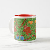 GINGERBREAD KITTY Rouge Mug à deux tons (Devant gauche)