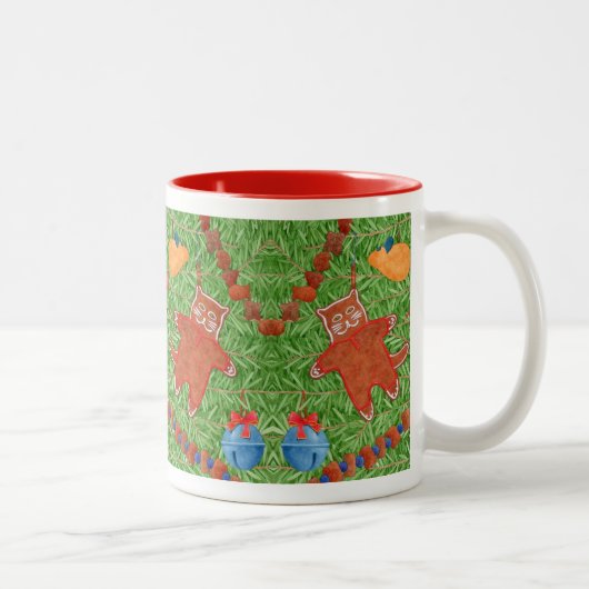 GINGERBREAD KITTY Rouge Mug à deux tons (Droit)
