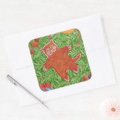 GINGERBREAD KITTY Stickers grand Carré (Enveloppe)
