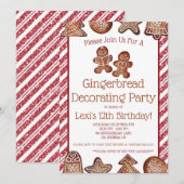 Gingerbread Koek Decoratie Feestje Kaart (Voorkant / Achterkant)