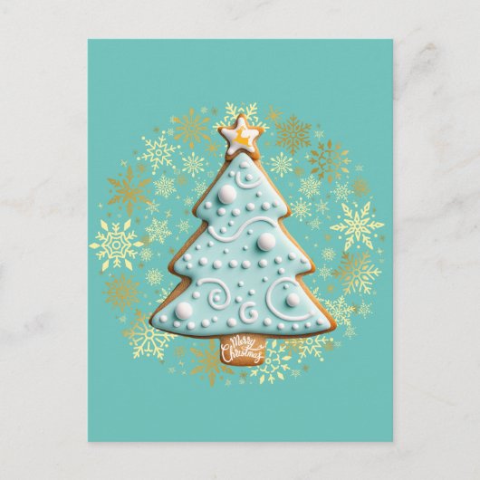 Gingerbread Koekje, Kerstboom Briefkaart (Voorkant)