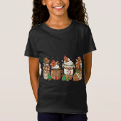 Gingerbread Koekje Kerstmis Koffiekopjes Latte Dri T-shirt (Voorkant)