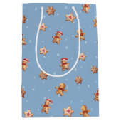 Gingerbread koekjes en sneeuwvlokken medium cadeauzakje (Voorkant)