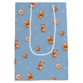 Gingerbread koekjes en sneeuwvlokken medium cadeauzakje (Achterkant)