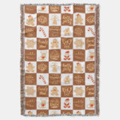 Gingerbread koekjes geruit patroon deken (Voorkant Verticaal)