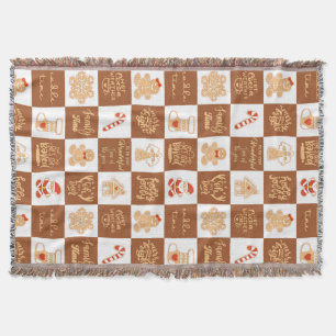 Gingerbread koekjes geruit patroon deken