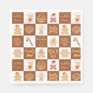 Gingerbread koekjes geruit patroon servet