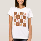 Gingerbread koekjes geruit patroon t-shirt (Voorkant)