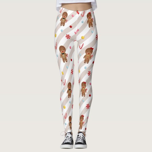 Gingerbread koekjes Kerst Leggings (Voorkant)