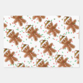 Gingerbread koekjes Tree Mitten Man strooit Kinder Inpakpapier Vel (Voorkant 2)