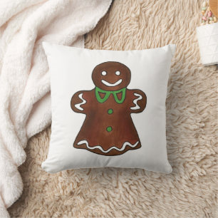 Gingerbread Lady Vrouw Kerst Cookie Vakantie Kussen