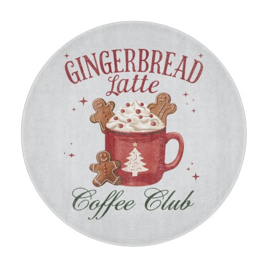 Gingerbread Latte Coffee Club Snijplank (Voorkant)