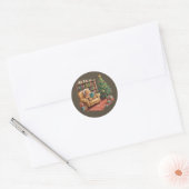Gingerbread Leesboeken Kerstleraar Ronde Sticker (Envelop)