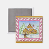 Gingerbread Lodge House Magnet (Recto/Verso)
