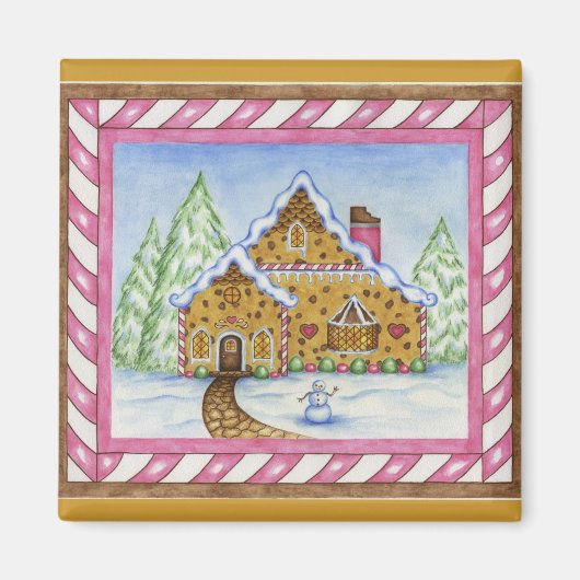 Gingerbread Lodge House Magnet Magneet (Voorkant)