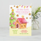 Gingerbread maison invitation fille de Noël. (Debout devant)