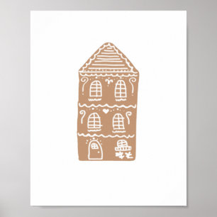 Gingerbread Maison Village Illustration Art Poster