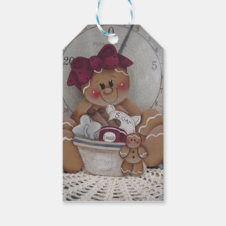 Gingerbread Mama Baking Cookies Cadeau Label Cadeaulabel