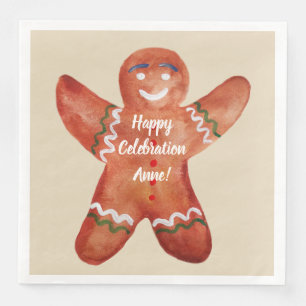 Gingerbread Man aangepaste tekst servetten