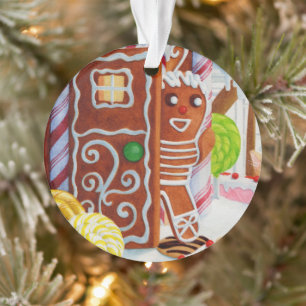 GINGERBREAD MAN Acryl Circle Ornament