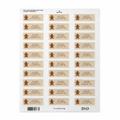 Gingerbread Man Adreslabel Etiket (Full Sheet)