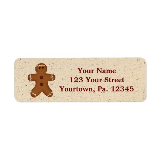 Gingerbread Man Adreslabel Etiket (Voorkant)