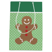 Gingerbread Man and Polka Dots Personalised Medium Cadeauzakje (Achterkant)