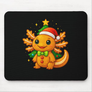 Gingerbread Man Axolotl Kerstman Hoed Kerstboom Muismat
