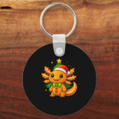 Gingerbread Man Axolotl Kerstman Hoed Kerstboom  Sleutelhanger (Voorkant)