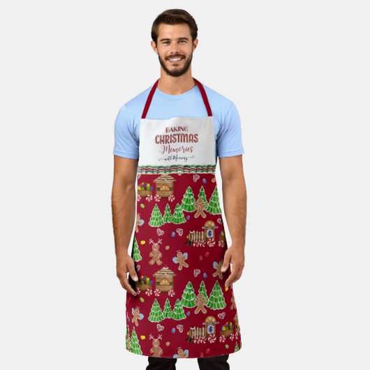 Gingerbread Man Baking Christmas Herinneringen Een Schort (Gedragen)