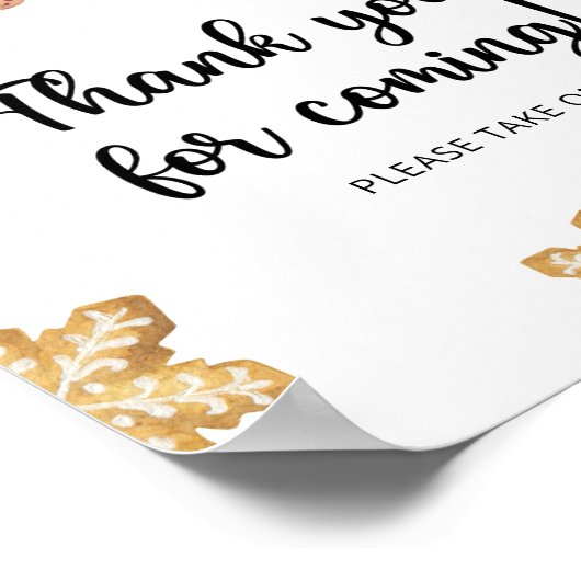 Gingerbread man \ Bedankt voor uw komst Poster (Hoek)