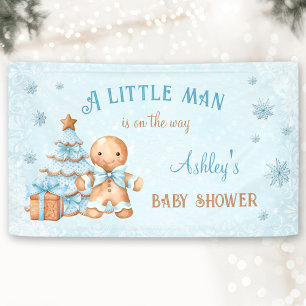 Gingerbread Man Boy Blue Christmas Baby shower Spandoek