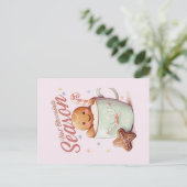 Gingerbread Man Briefkaart Blush Roze Man (Staand voorkant)