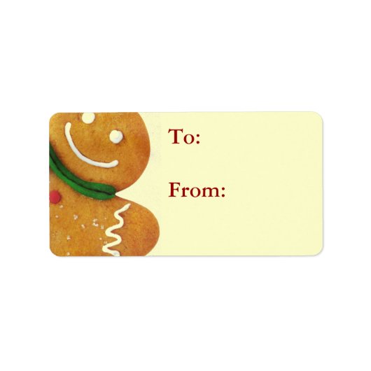 Gingerbread Man Cadeau Labels (Voorkant)