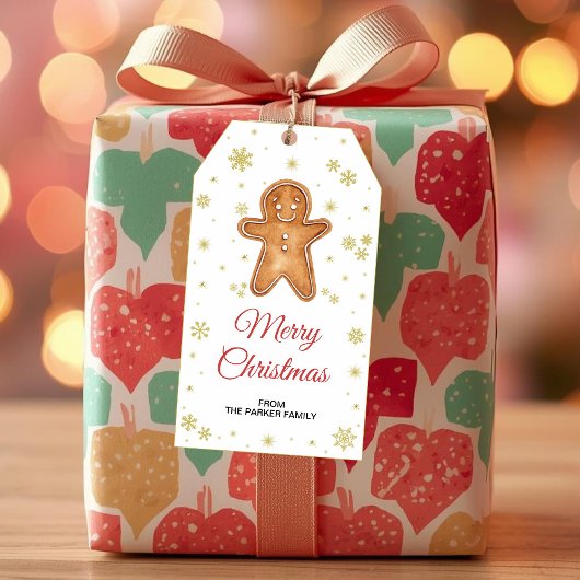 Gingerbread Man Cadeaubijslabbetjes | Feestelijke  Cadeaulabel