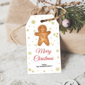 Gingerbread Man Cadeaubijslabbetjes | Feestelijke  Cadeaulabel